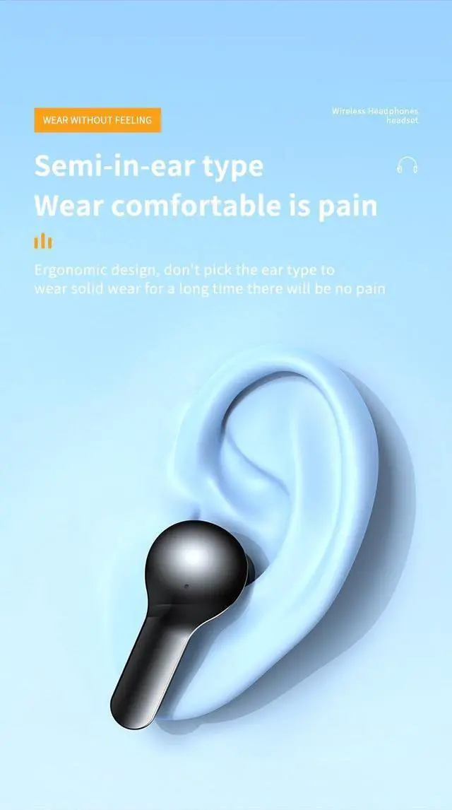 Alt view image 4 of 7 - Earbuds with Charging Case Ear Buds Wireless Bluetooth in Ear Wireless Headphones with Touch Sensing Noise Reduction Fit Exercise Gym Outdoor Work 7 Hours of Battery Life IPX5 Waterproof White