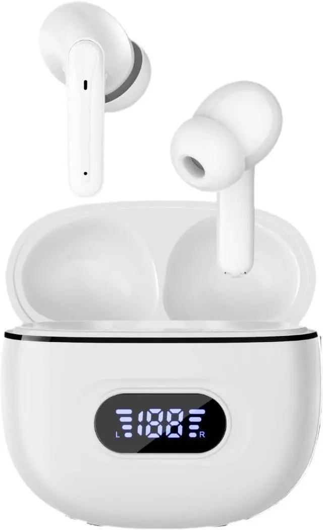 Main image of Sports in-Ear ANC Active Noise Cancellation ENC Call Noise Cancellation IPX5 Waterproof 25 Hours Battery Life with Charging Compartment Wireless Bluetooth 5.3 Headphones for Fitness White