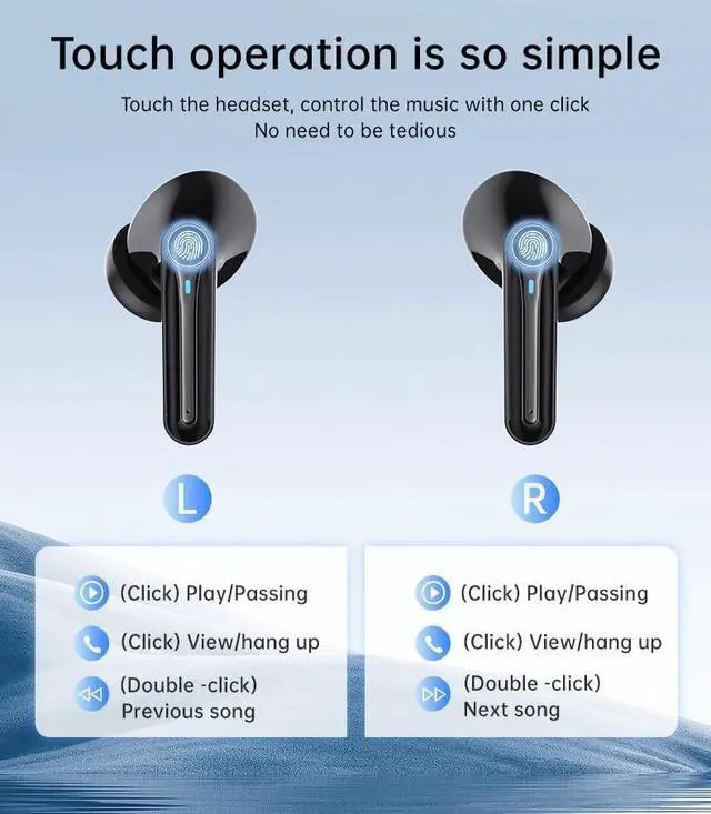 Alt view image 3 of 7 - Sports in-Ear ANC Active Noise Cancellation ENC Call Noise Cancellation IPX5 Waterproof 25 Hours Battery Life with Charging Compartment Wireless Bluetooth 5.3 Headphones for Fitness White