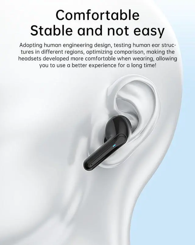 Alt view image 4 of 7 - Sports in-Ear ANC Active Noise Cancellation ENC Call Noise Cancellation IPX5 Waterproof 25 Hours Battery Life with Charging Compartment Wireless Bluetooth 5.3 Headphones for Fitness White