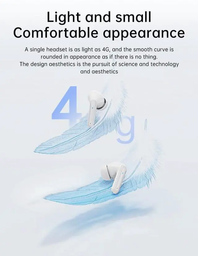 Alt view image 6 of 7 - Sports in-Ear ANC Active Noise Cancellation ENC Call Noise Cancellation IPX5 Waterproof 25 Hours Battery Life with Charging Compartment Wireless Bluetooth 5.3 Headphones for Fitness White