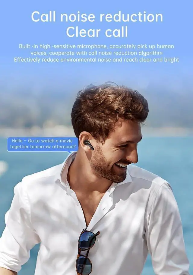 Alt view image 5 of 7 - Sports in-Ear ANC Active Noise Cancellation ENC Call Noise Cancellation IPX5 Waterproof 25 Hours Battery Life with Charging Compartment Wireless Bluetooth 5.3 Headphones for Fitness White