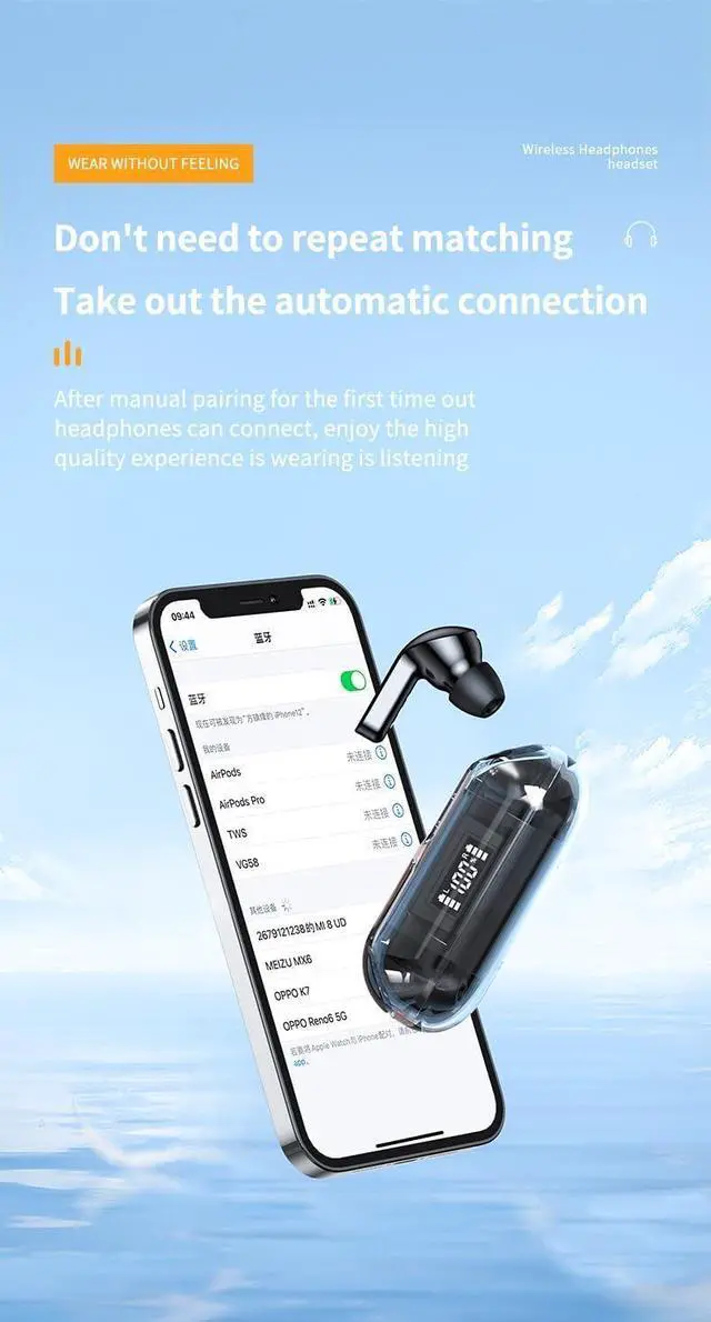 Alt view image 3 of 7 - Earbuds with Charging Case Ear Buds Wireless Bluetooth in Ear Wireless Headphones with Touch Sensing Noise Reduction Fit Exercise Gym Outdoor Work 7 Hours of Battery Life IPX5 Waterproof White