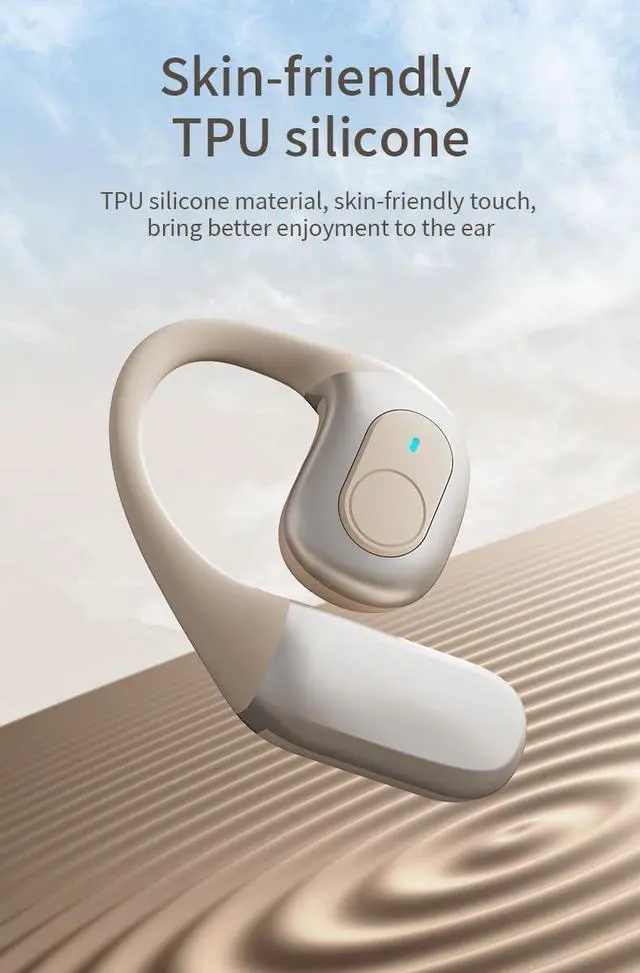 Alt view image 4 of 7 - Open Ear Headphones Air Conduction Headphones Wireless Bluetooth 5.3 Wireless Sports Earbuds with Earhooks,ENC Call Noise Cancellation Technology IPX5 Waterproof for Sports,Driving,Black