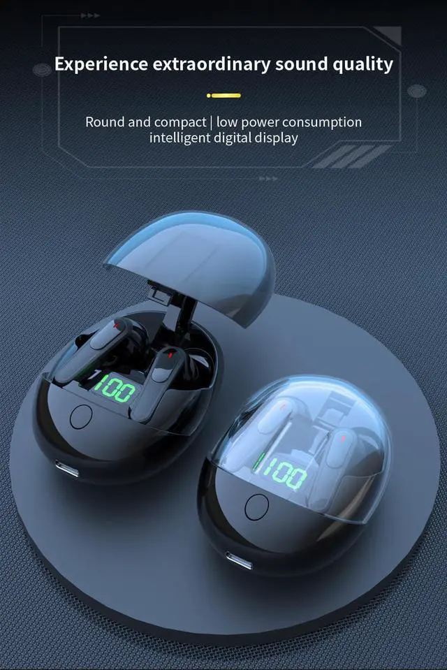 Alt view image 2 of 7 - Wireless Earbuds Bluetooth 5.3 Headphones Wireless Sports Earphones ANC Active Noise Cancellation Headphones Ultra Long Lasting for Phone Laptop PC TV Running Workout, Black