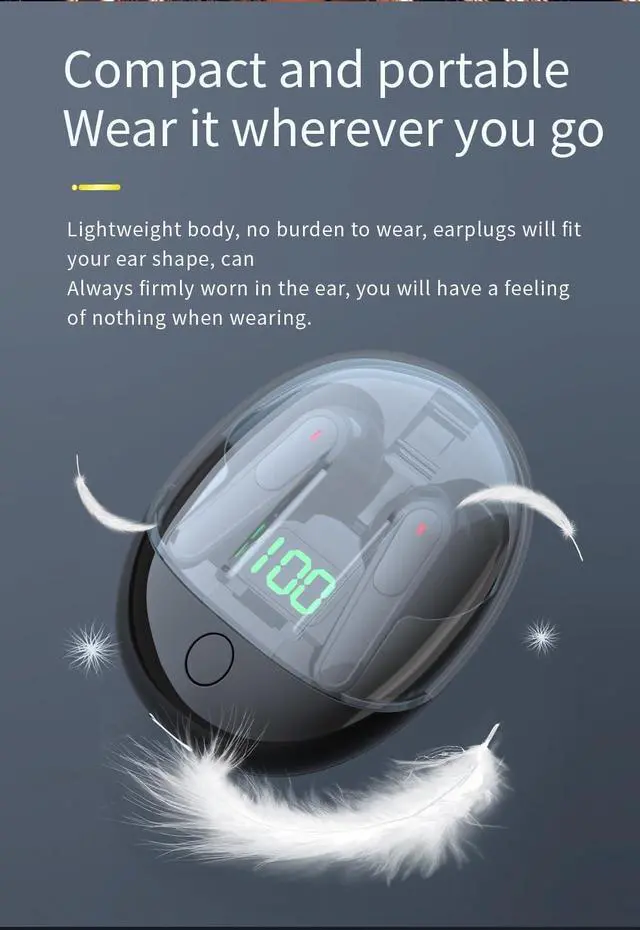 Alt view image 3 of 7 - Wireless Earbuds Bluetooth 5.3 Headphones Wireless Sports Earphones ANC Active Noise Cancellation Headphones Ultra Long Lasting for Phone Laptop PC TV Running Workout, Black