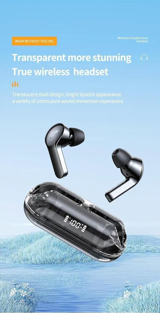Alt view image 2 of 7 - Earbuds with Charging Case Ear Buds Wireless Bluetooth in Ear Wireless Headphones with Touch Sensing Noise Reduction Fit Exercise Gym Outdoor Work 7 Hours of Battery Life IPX5 Waterproof White