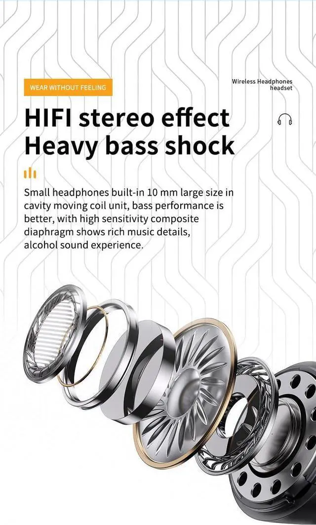 Alt view image 7 of 7 - Earbuds with Charging Case Ear Buds Wireless Bluetooth in Ear Wireless Headphones with Touch Sensing Noise Reduction Fit Exercise Gym Outdoor Work 7 Hours of Battery Life IPX5 Waterproof White