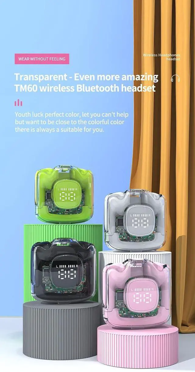 Alt view image 7 of 7 - Wireless Earbuds Bluetooth 5.3 Headphones Headset Built-in Microphone, Immersive Premium Sound,Comfort Fit in Ear & 20H Playtime,Low Delay Headset for Gaming Travel,Black