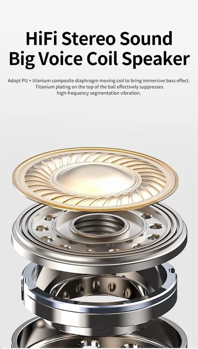 Alt view image 6 of 7 - Bluetooth V5.3 Headphones Wireless Earbuds Over Ear Buds, Sports Earphones Deep Bass with LED Power Display Earhooks Headset,Light-Weight Earbud with Mic for Phone Laptop PC Running Workout