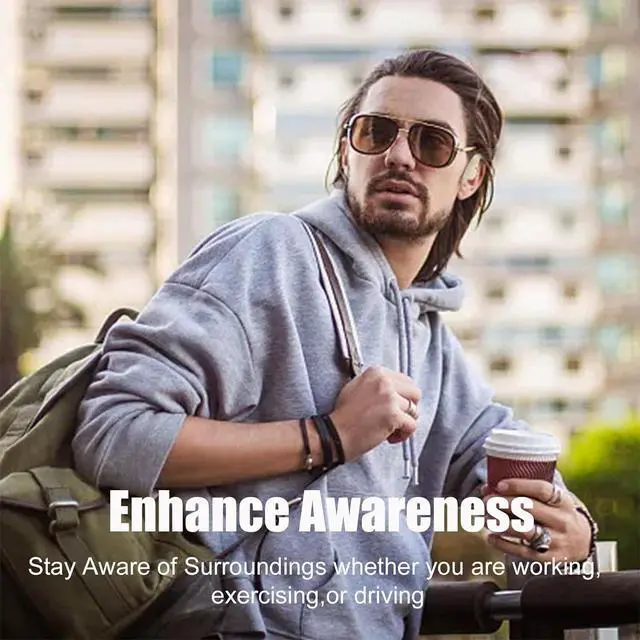 Alt view image 5 of 7 - Open Ear Earbuds Open Ear Wireless Headphones Over The Ear Earbuds Wireless Bluetooth 5.4 Sports With Smart Digital Display 12H Playtime Ipx5 Waterproof Headphone Fit Cycling Running Workout Wite