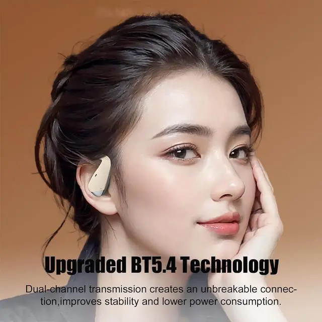 Alt view image 6 of 7 - Open Ear Earbuds Open Ear Wireless Headphones Over The Ear Earbuds Wireless Bluetooth 5.4 Sports With Smart Digital Display 12H Playtime Ipx5 Waterproof Headphone Fit Cycling Running Workout Wite