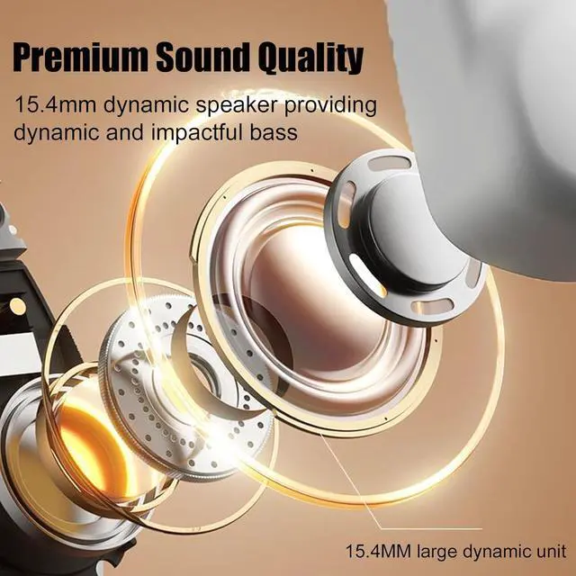 Alt view image 7 of 7 - Open Ear Earbuds Open Ear Wireless Headphones Over The Ear Earbuds Wireless Bluetooth 5.4 Sports With Smart Digital Display 12H Playtime Ipx5 Waterproof Headphone Fit Cycling Running Workout Wite