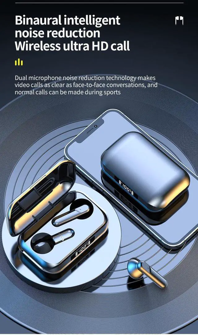 Alt view image 4 of 7 - Wireless Earbuds Bluetooth 5.3 Headphones, Wireless Sports Headset ANC Active Noise Cancellation Headphones Ultra Long Lasting for Phone Laptop PC TV Running Workout, Black