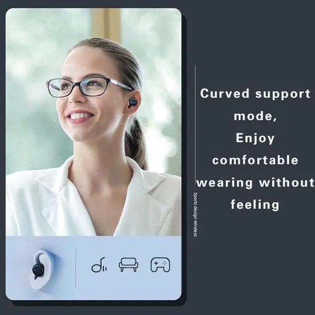 Alt view image 6 of 7 - Earbuds Bluetooth 5.3 in-Ear Headphones Earhook 6 Hours Listening Time Sports Waterproof Running in-Ear True Wireless Earphones IPX6 Waterproof Fit Exercise Gym Outdoor Work Black