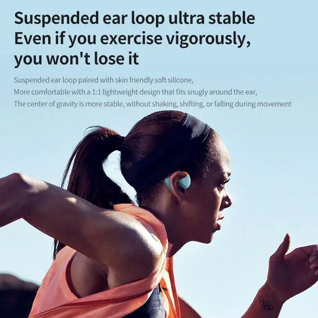 Alt view image 6 of 6 - Open Ear Wireless Headphones Air-Conduction Ear Buds,IPX4 Waterproof Earbuds for Sports,56H Playtime,Bluetooth 5.3,Clear Calls,ACS Panoramic Surround Sound for Sport Running Workout Gym