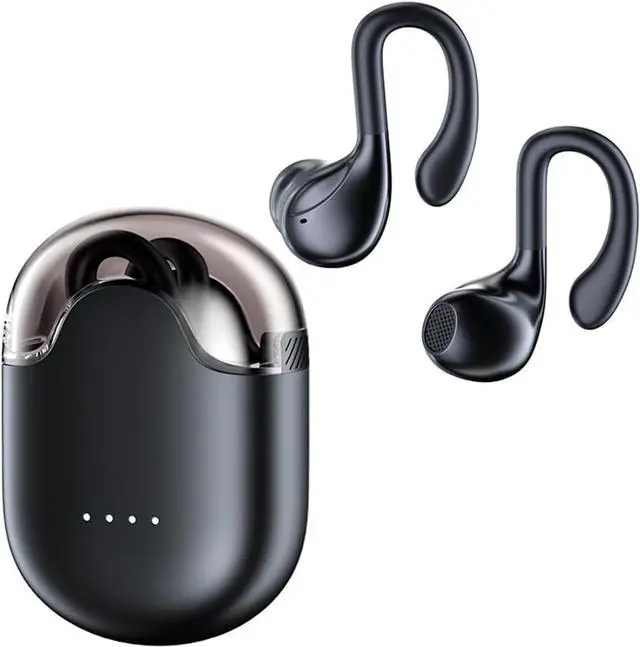 Main image of Bluetooth Headphones Wireless Earbuds, 60Hrs Playback Ear Buds Power Display with ENC Noise Canceling Mic Over-Ear Stereo Bass Earphones with Earhooks for Sports/Workout/Running, Black