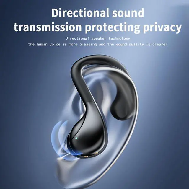 Alt view image 4 of 7 - Bluetooth Headphones Wireless Earbuds, 60Hrs Playback Ear Buds Power Display with ENC Noise Canceling Mic Over-Ear Stereo Bass Earphones with Earhooks for Sports/Workout/Running, Black