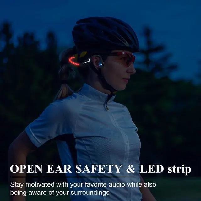 Alt view image 4 of 7 - Bone Conduction Headphones Open Ear Headphones Wireless Bluetooth, 1.5 Fast Charging and 12H Working Time, IPX7 Waterproof Light-Weight Wireless Headphones for Running, Cycling & Gym, Red