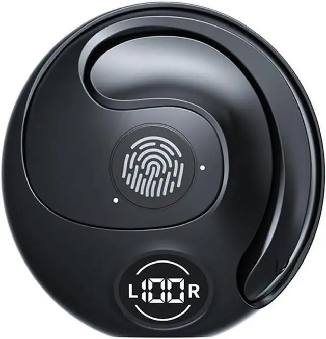 Main image of On-Ear Wireless Headset with Microphone Wireless Bluetooth Headphones with Digital Display Charging Case,Ultra-Comfort,Lightweight Design for Workout Driving Walking,Black