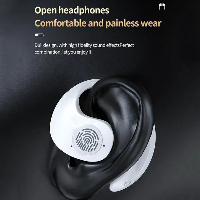 Alt view image 6 of 7 - On-Ear Wireless Headset with Microphone Wireless Bluetooth Headphones with Digital Display Charging Case,Ultra-Comfort,Lightweight Design for Workout Driving Walking,Black