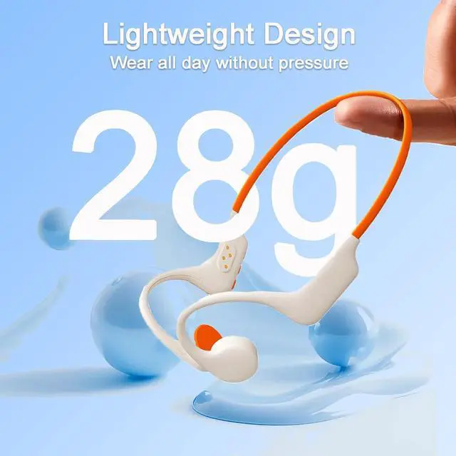 Alt view image 4 of 7 - Bone Conduction Headphones 5.3 Open Ear Headphones,Bone Conduction Earphones IPX8 Waterproof Built-in 32GB MP3,with Mic,8 Hours Battery Life Waterproof Headphones for Swimming,Sports White