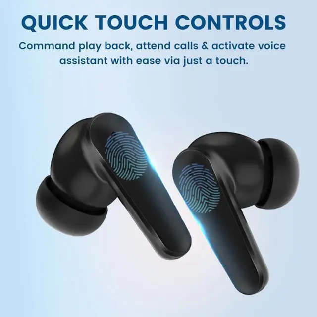 Alt view image 3 of 7 - Wireless Earbuds Bluetooth Ear Buds Environmental Noise Cancellation Mic Call Noise Cancelling Mini Earbuds,Bluetooth 5.0 Light Weight Deep Bass Headphones for Work,Home Office,White