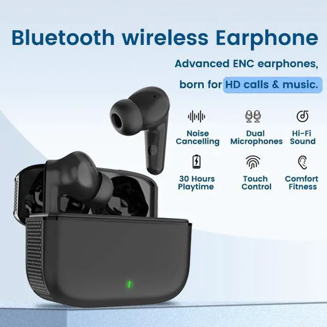 Alt view image 2 of 7 - Wireless Earbuds Bluetooth Ear Buds Environmental Noise Cancellation Mic Call Noise Cancelling Mini Earbuds,Bluetooth 5.0 Light Weight Deep Bass Headphones for Work,Home Office,White
