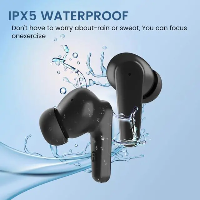 Alt view image 4 of 7 - Wireless Earbuds Bluetooth Ear Buds Environmental Noise Cancellation Mic Call Noise Cancelling Mini Earbuds,Bluetooth 5.0 Light Weight Deep Bass Headphones for Work,Home Office,White