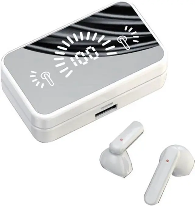 Main image of Wireless Earbuds Bluetooth V5.3 Headphones Noise Cancelling in-Ear Headphones,LED Power Display Cordless in-Ear Earphones with Microphone for Sports Work,White
