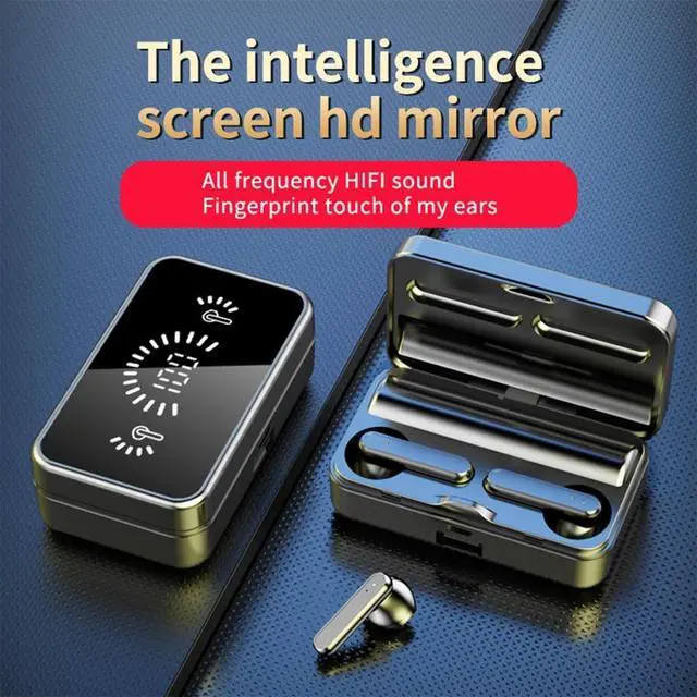 Alt view image 2 of 6 - Wireless Earbuds Bluetooth V5.3 Headphones Noise Cancelling in-Ear Headphones,LED Power Display Cordless in-Ear Earphones with Microphone for Sports Work,White