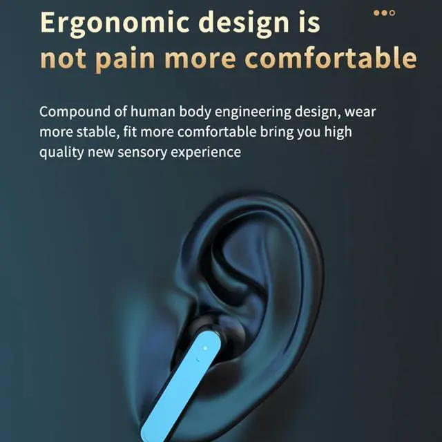 Alt view image 6 of 6 - Wireless Earbuds Bluetooth V5.3 Headphones Noise Cancelling in-Ear Headphones,LED Power Display Cordless in-Ear Earphones with Microphone for Sports Work,White