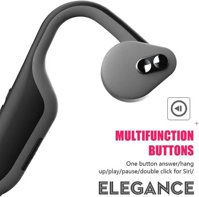 Alt view image 4 of 7 - Bone Conduction Headphones Open-Ear Bluetooth 5.3 Headphones with Microphone,Sweat Resistant Sports Earbuds Wireless Earphone for Running Workout Cycling,6 Hours of Playback Time, Black