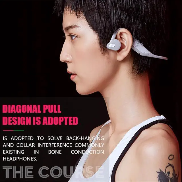 Alt view image 3 of 7 - Bone Conduction Headphones Open-Ear Bluetooth 5.3 Headphones with Microphone,Sweat Resistant Sports Earbuds Wireless Earphone for Running Workout Cycling,6 Hours of Playback Time, Black