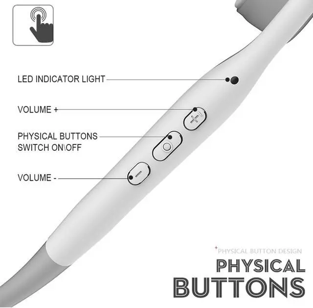 Alt view image 6 of 7 - Bone Conduction Headphones Open-Ear Bluetooth 5.3 Headphones with Microphone,Sweat Resistant Sports Earbuds Wireless Earphone for Running Workout Cycling,6 Hours of Playback Time, Black