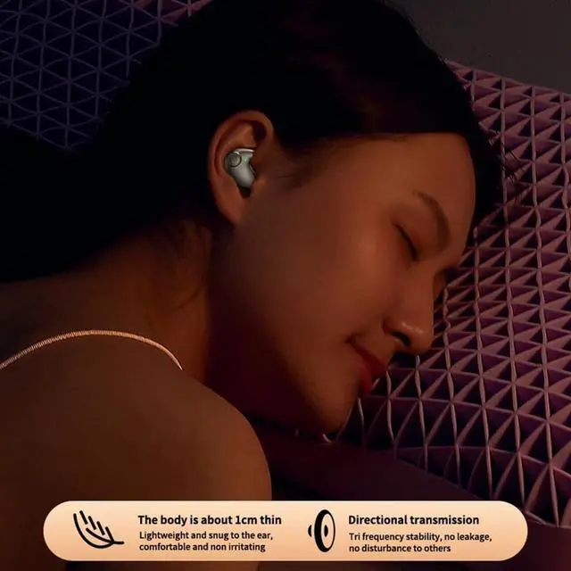 Alt view image 7 of 7 - Sleep Headphones Bluetooth Tiny Earbuds for Side Sleepers Headphone to Sleep in Tiny Smallest Invisible Earbuds Earphones for Sleeping,Compatible with Android iOS,Black