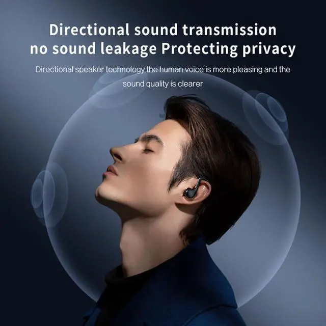 Alt view image 6 of 7 - Bluetooth Headphones Wireless Earbuds, 60Hrs Playback Ear Buds Power Display with ENC Noise Canceling Mic Over-Ear Stereo Bass Earphones with Earhooks for Sports/Workout/Running, Black