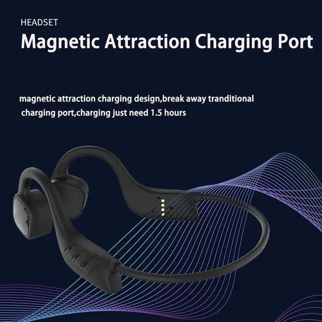 Alt view image 2 of 7 - Bone Conduction Headphones Wireless Open-Ear Headphones,Bluetooth 5.3 with Mic - MP3 Play Built-in 8GB Memory,IPX8 Waterproof Sports Headphones for Gym Workout Swimming Running Cycling, Black