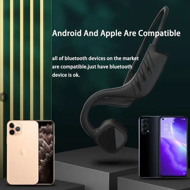 Alt view image 3 of 7 - Bone Conduction Headphones Wireless Open-Ear Headphones,Bluetooth 5.3 with Mic - MP3 Play Built-in 8GB Memory,IPX8 Waterproof Sports Headphones for Gym Workout Swimming Running Cycling, Black