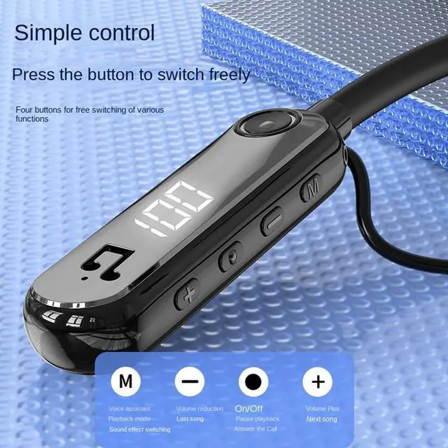 Alt view image 3 of 7 - Neckband Bluetooth 5.3 Headphones Wireless Earbuds Neckband Earphone HiFi Surround Sound,1000Hrs Playtime Sport Noise Cancelling Earbuds with Mic for Gym Running Compatible with iPhone Android