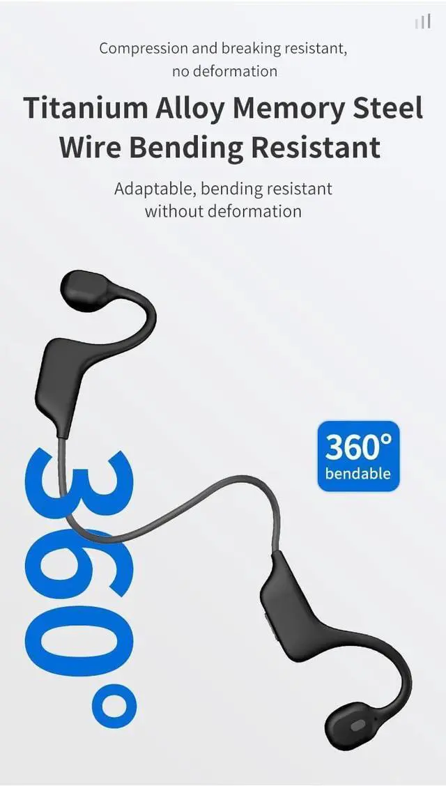 Alt view image 5 of 7 - Bone Conduction Headphones Open Ear Headphones IPX6 Waterproof,6H Playtime Bone Conduction Bluetooth 5.0 Wireless Earbuds Sport Headphones with Mic Sweatproof Headset for Running,Cycling,White