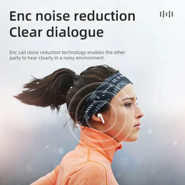 Alt view image 4 of 7 - Bluetooth Headphones Wireless Earbuds Built-in Microphone for Immersive Quality Sound with Charging Case,HD Voice Conversation Mode,48H Playtime LED Power Display for Workout Running,White