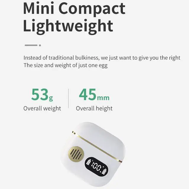 Alt view image 6 of 7 - Bluetooth Headphones Wireless Earbuds Built-in Microphone for Immersive Quality Sound with Charging Case,HD Voice Conversation Mode,48H Playtime LED Power Display for Workout Running,White