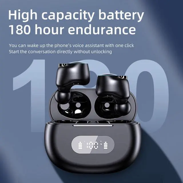 Alt view image 3 of 7 - Bluetooth in-Ear Headphones Wireless Headphones 180Hrs Playback in-Ear Stereo Bass Earphones with Microphone,LED Power Display Headphones Bass Stereo,Low Delay Headset for Gaming Travel