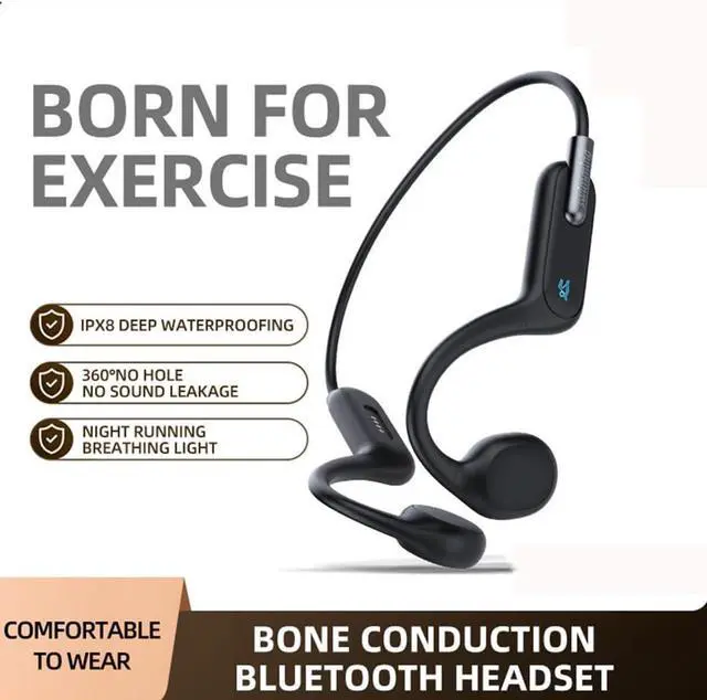 Alt view image 4 of 6 - Bone Conduction Headphones Wireless Bluetooth 5.3 Open Ear Headphones IPX8 Waterproof with Microphones,MP3 Play Built-in 32GB Memory, Sports Headphones for Gym Workout Swimming Running