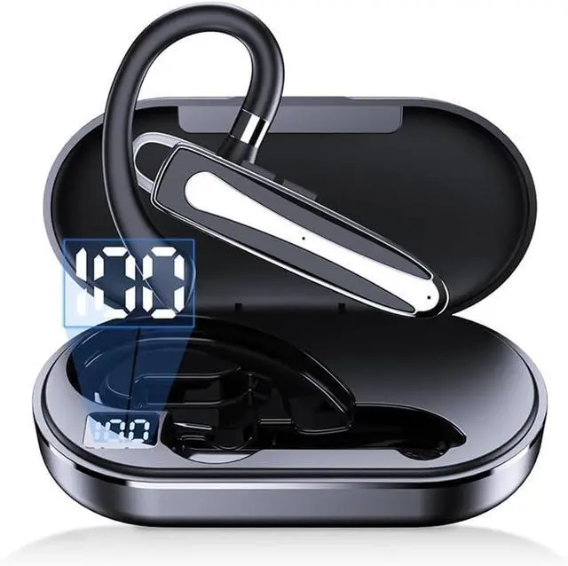 Main image of in-Ear Wireless Headphones with Microphone, Single Ear Bluetooth 5.1 Headset with 500mAh Display Charging Case 50H Playtime,ENC Noise Cancelling, Hand-Free Headphones for Trucker Office