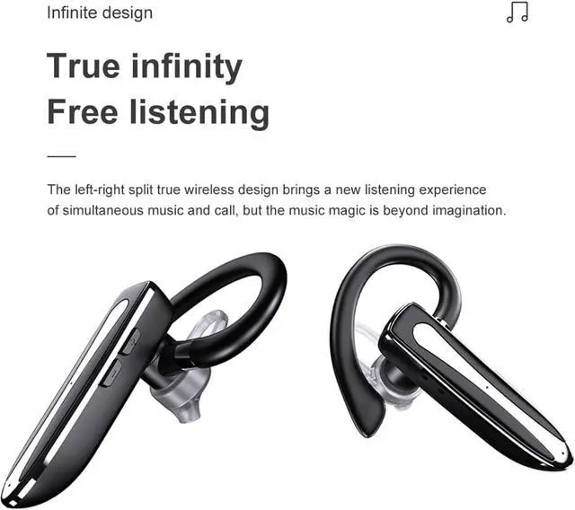 Alt view image 4 of 7 - in-Ear Wireless Headphones with Microphone, Single Ear Bluetooth 5.1 Headset with 500mAh Display Charging Case 50H Playtime,ENC Noise Cancelling, Hand-Free Headphones for Trucker Office