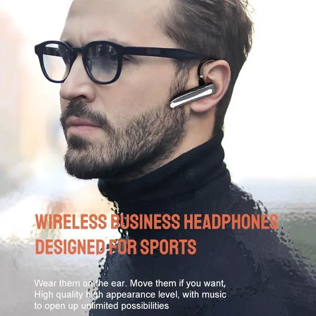 Alt view image 5 of 7 - in-Ear Wireless Headphones with Microphone, Single Ear Bluetooth 5.1 Headset with 500mAh Display Charging Case 50H Playtime,ENC Noise Cancelling, Hand-Free Headphones for Trucker Office