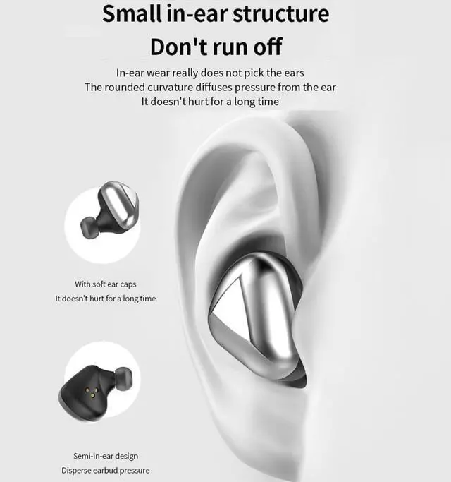 Alt view image 4 of 7 - Mini Wireless Headphones Bluetooth Earbuds, 70 Hours of Battery Active Noise Cancellation, Bilateral Talking Swivel Charging Case, 500mAh Charging Case with Microphone, White