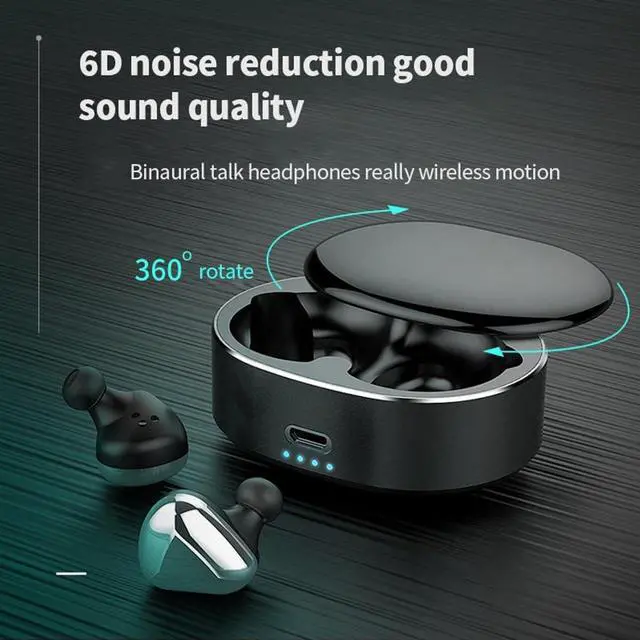 Alt view image 2 of 7 - Mini Wireless Headphones Bluetooth Earbuds, 70 Hours of Battery Active Noise Cancellation, Bilateral Talking Swivel Charging Case, 500mAh Charging Case with Microphone, White